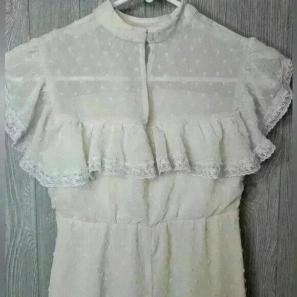 girls cream colored lace dress size 9 - Picture 5 of 7